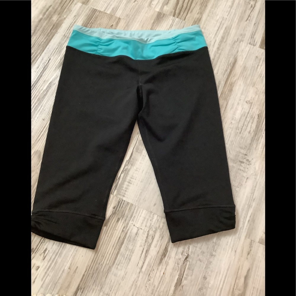Calvin Klein exercise performance pants turquoise blue and black XL stretchy